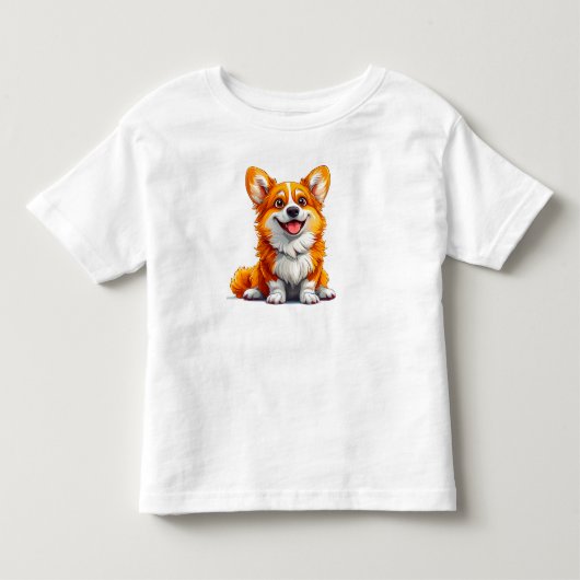かわいいキャラクターワンちゃん トドラーTシャツ (正面)