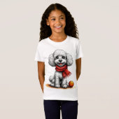 かわいいキャラクターワンちゃん Tシャツ (正面フル)