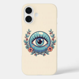 かわいいキャラクター動物たちと悪魔の目 iPhone 16ケース