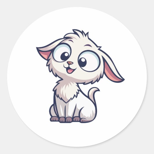 かわいいキャラクター動物ステッカー ラウンドシール (正面)