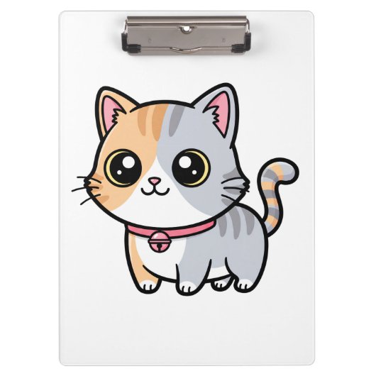 かわいいキャラクター子猫マスコット クリップボード (正面)