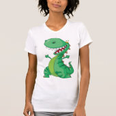 かわいいキャラクター恐竜のティラノサウルス Tシャツ (正面)