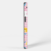かわいいキャラクター柄 ピンク iPhoneケース (右側面)