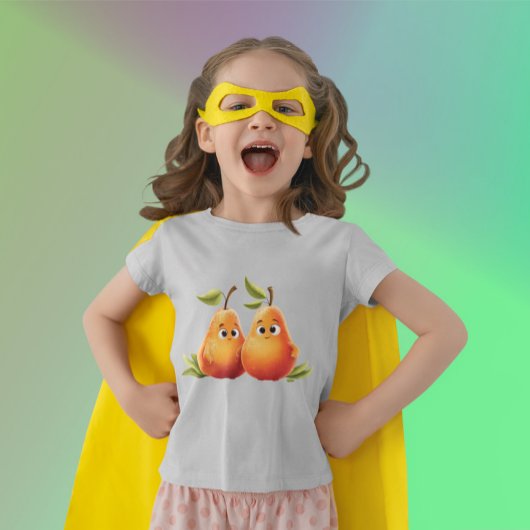 かわいいキャラクター梨 - 笑顔のかわいい梨 Tシャツ