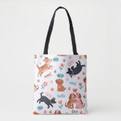 かわいいキャラクター犬の牧場トートバッグ トートバッグ (正面)