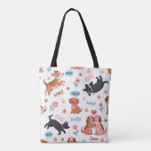 かわいいキャラクター犬の牧場トートバッグ トートバッグ (裏面)