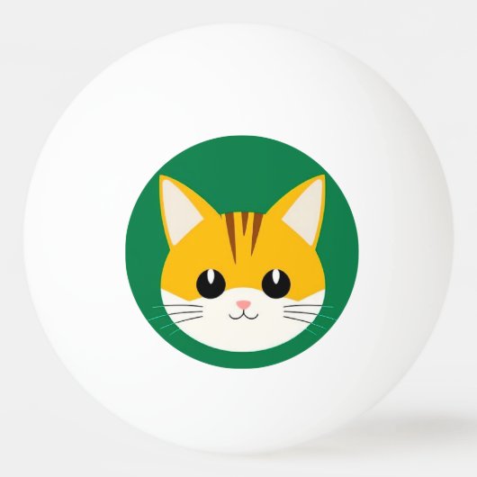 🐱 かわいいキャラクター猫の卓球ギフト 🏓 卓球ボール (正面)