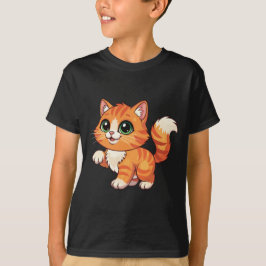 かわいいキャラクター猫の子供用Tシャツ Tシャツ