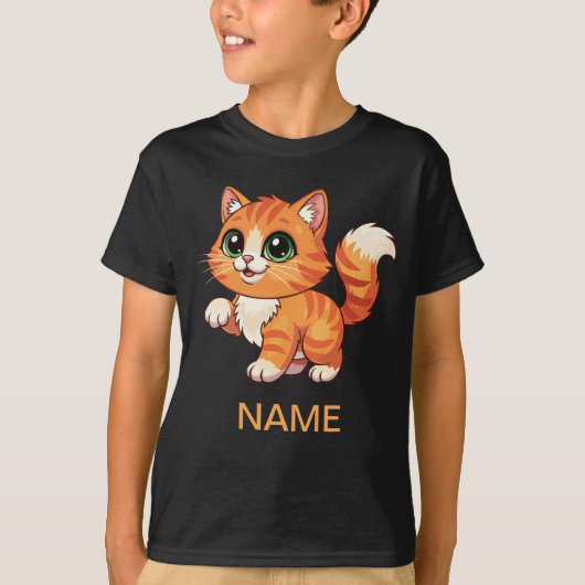かわいいキャラクター猫の子供用Tシャツ Tシャツ (正面)