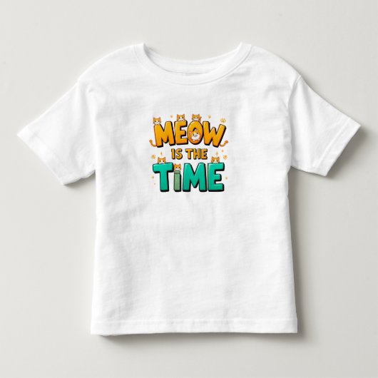 🐱 かわいいキャラクター猫の服 子供服 トドラーTシャツ (正面)