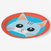 かわいいキャラクター猫の顔 ペーパープレート (アングル)