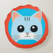 かわいいキャラクター猫の顔 ラウンドクッション (裏面)