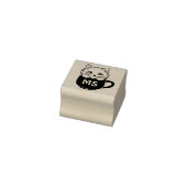 かわいいキャラクター猫コーヒーマグモノグラム1x1 ラバースタンプ (スタンプ)