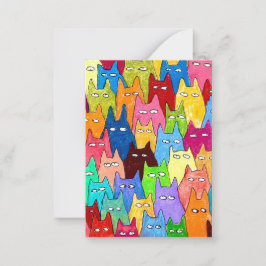 かわいいキャラクター猫色鉛筆画 ノートカード