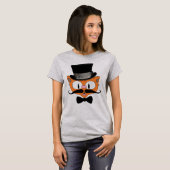 かわいいキャラクター猫 セニョール+ガト 髭 Tシャツ (正面フル)