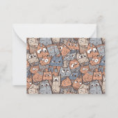かわいいキャラクター猫 ノートカード (正面)
