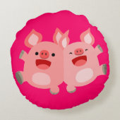 かわいいキャラクター豚のまあるいクッション ラウンドクッション (裏面)