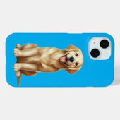 かわいいキャラクター風のゴールデンレトリバーの子犬が座って Case-Mate iPhoneケース (裏面 (横))