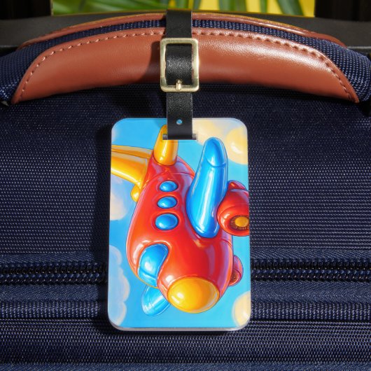 かわいいキャラクター飛行機 ラゲッジタグ (正面インサイチュ2)