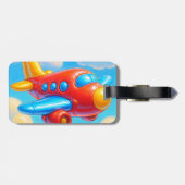 かわいいキャラクター飛行機 ラゲッジタグ (裏面横)