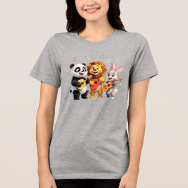 🎵 かわいいキャラクター・アニマル・ミュージックパーティー - 楽しい音楽デザイン トライブレンドTシャツ