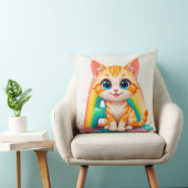 かわいいキャラクター オレンジの子猫 クッション (椅子)