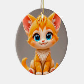 かわいいキャラクター オレンジの子猫 セラミックオーナメント (右)