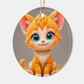 かわいいキャラクター オレンジの子猫 セラミックオーナメント (左)