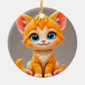 かわいいキャラクター オレンジの子猫 セラミックオーナメント (裏面)