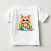 かわいいキャラクター オレンジの子猫 ベビーTシャツ (裏面)