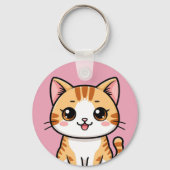 かわいいキャラクター オレンジの猫 🐱✨ 快適な子供部屋のインテリア キーホルダー (裏面)