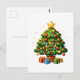 かわいいキャラクター クリスマスツリー オーナメント ポストカード