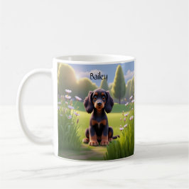 かわいいキャラクター ゴードン・セッター 子犬 コーヒーマグカップ