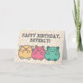 かわいいキャラクター ハムスター 誕生日カード オーダーメイド カード (正面)