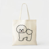 かわいいキャラクター ビション・フリーゼ 犬 トートバッグ (正面)