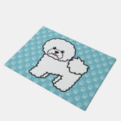 かわいいキャラクター ビション・フリーゼ 犬 ドアマット (アングル)