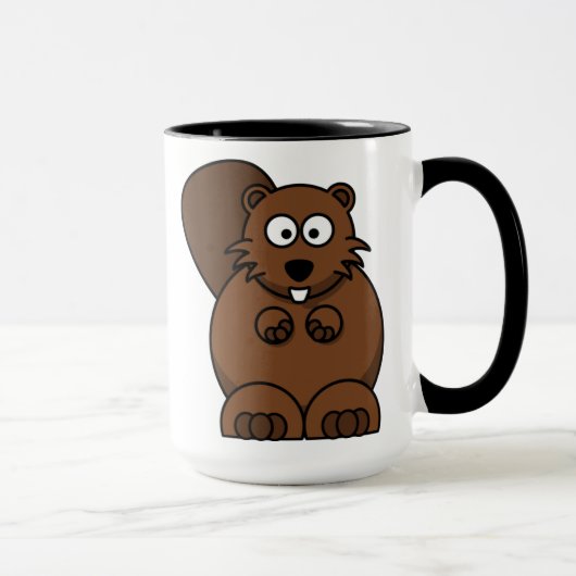 かわいいキャラクター ビーバー 楽しい 森の動物 マグカップ (右)