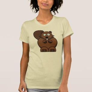 かわいいキャラクター ビーバー 楽しい 森の動物 Tシャツ