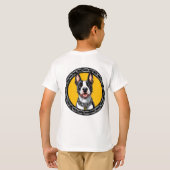 かわいいキャラクター ブルテリア犬 Tシャツ (裏面フル)