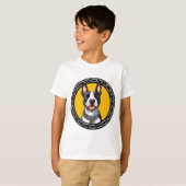 かわいいキャラクター ブルテリア犬 Tシャツ (正面フル)