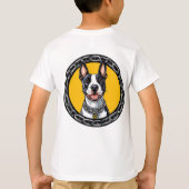 かわいいキャラクター ブルテリア犬 Tシャツ (裏面)