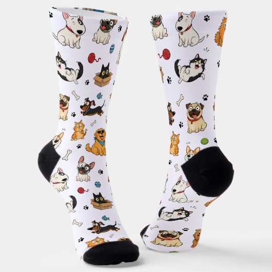 かわいいキャラクター ペットの靴下 | かわいい猫と犬 ソックス (傾斜あり)