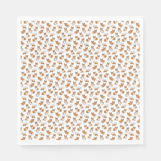 かわいいキャラクター ペット 犬 コーギー 柄 スタンダードランチョンナプキン (正面)
