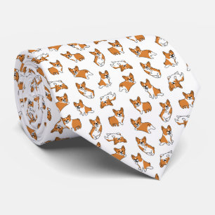 かわいいキャラクター ペット 犬 コーギー 柄 ネクタイ