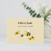 かわいいキャラクター、ママからビーへのベビーシャワー サンキューカード (スタンド正面)