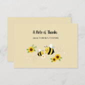 かわいいキャラクター、ママからビーへのベビーシャワー サンキューカード (正面/裏面)