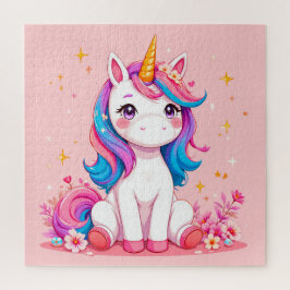 🦄 かわいいキャラクター ユニコーン 魔法のファンタジー キッズアート ジグソーパズル