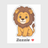 かわいいキャラクター ライオン シール (シート)
