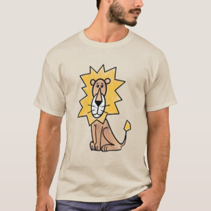 かわいいキャラクター ライオン 子供 レトロ サファリ ジャングル 動物 Tシャツ