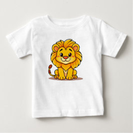 🦁✨ かわいいキャラクター ライオン 赤ちゃん 動物 ギフト 🌿 ベビーTシャツ